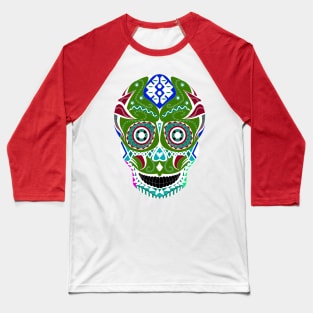 skull candy in mayan pattern ecopop Baseball T-Shirt